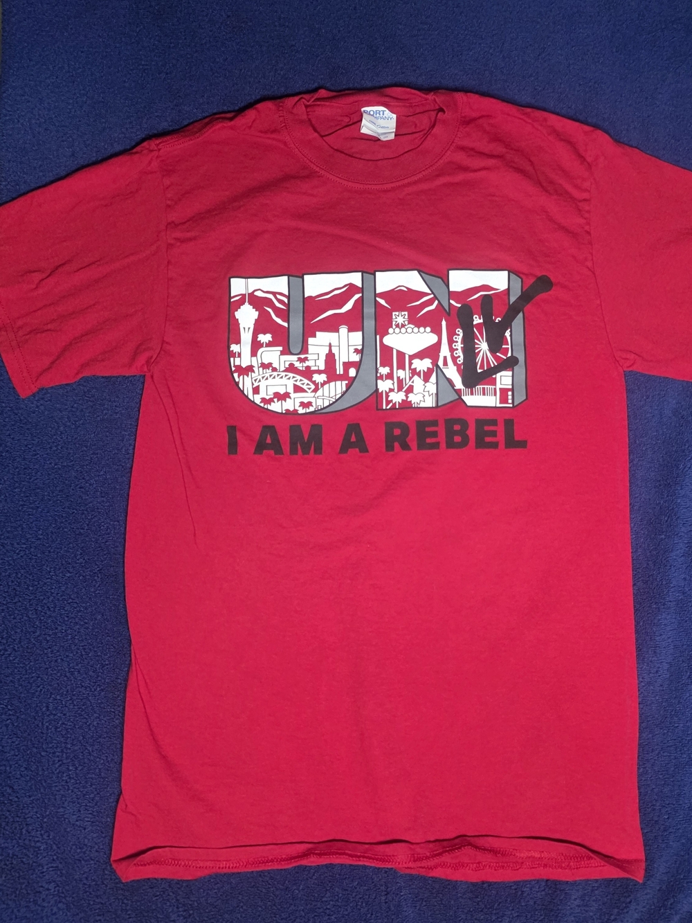 Port and Company Red 'I AM A REBEL' Short Sleeve Tee